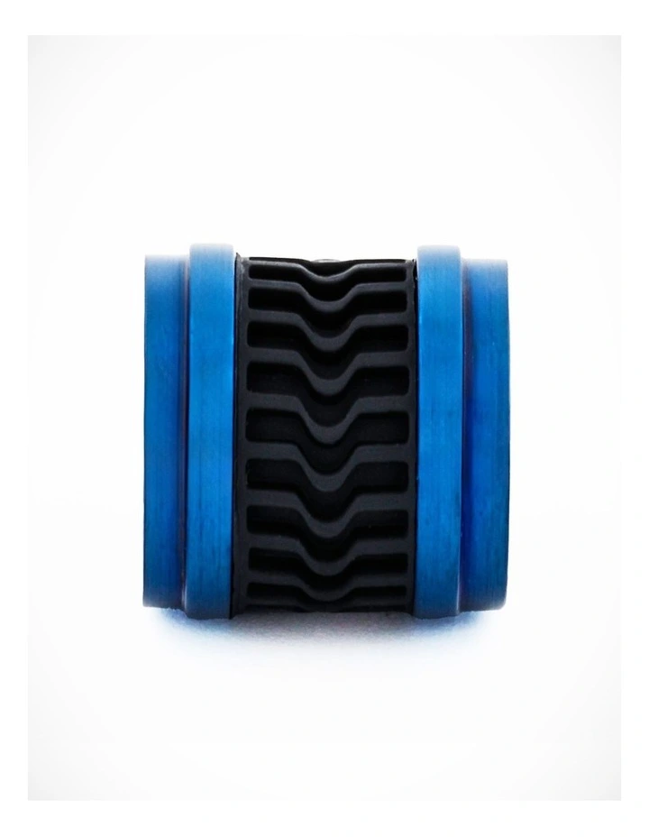 Ion Plated Blue Black Rubber Bead image 3