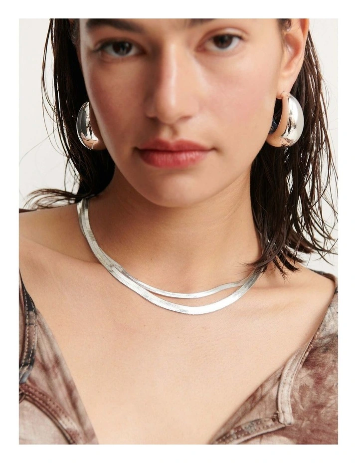 5mm Snake Chain Necklace - Silver Plated image 1