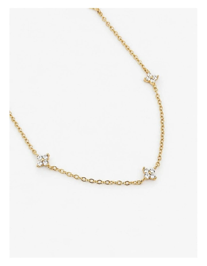 Astra Dainty 18K Gold Plated Station Necklace image 1