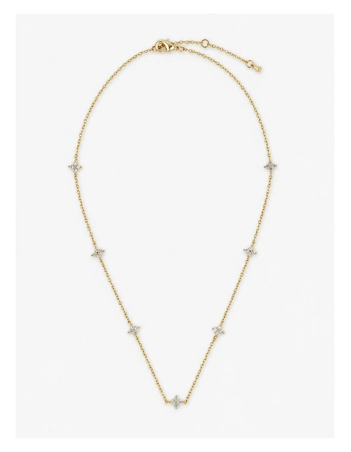 Astra Dainty 18K Gold Plated Station Necklace image 3