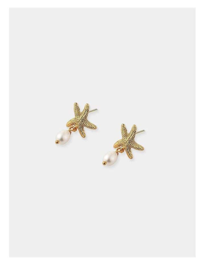Starfish Pearl 18K Gold Plated Earrings image 3