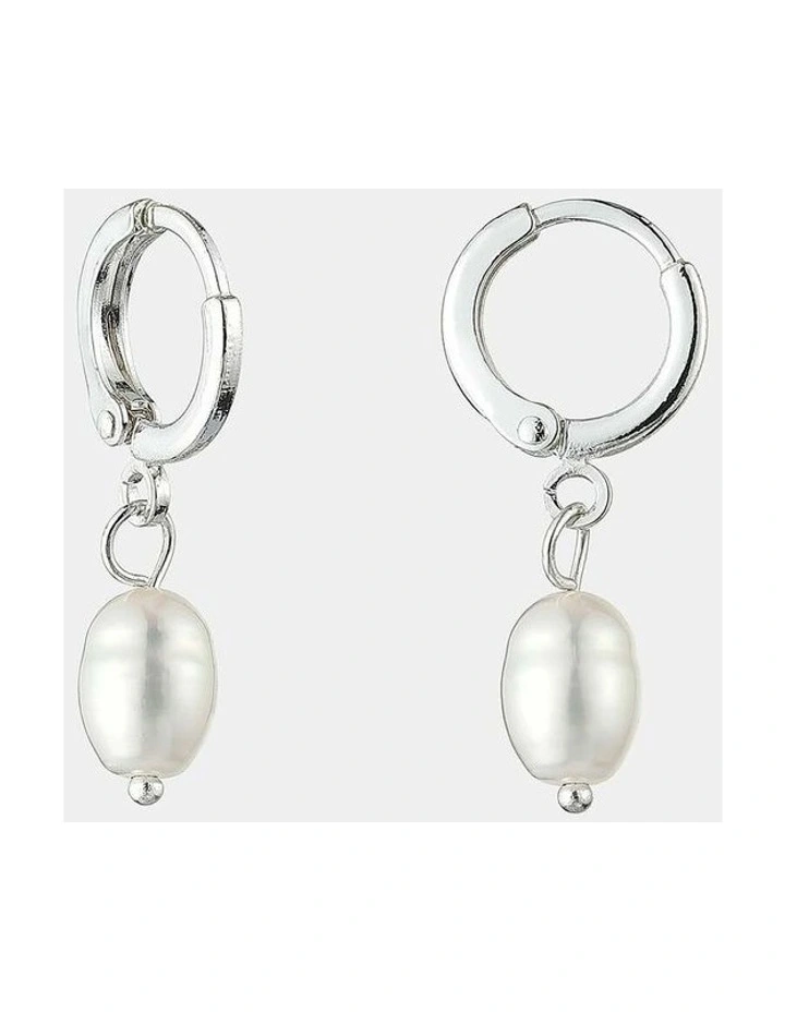 Daphne Silver Plated Pearl Earrings image 1