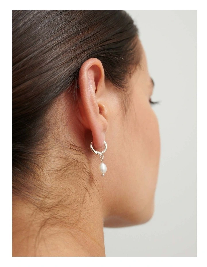 Daphne Silver Plated Pearl Earrings image 2