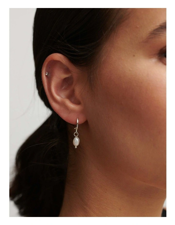 Daphne Silver Plated Pearl Earrings image 5