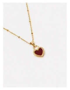 Valentina Reversible Heart Necklace - Red