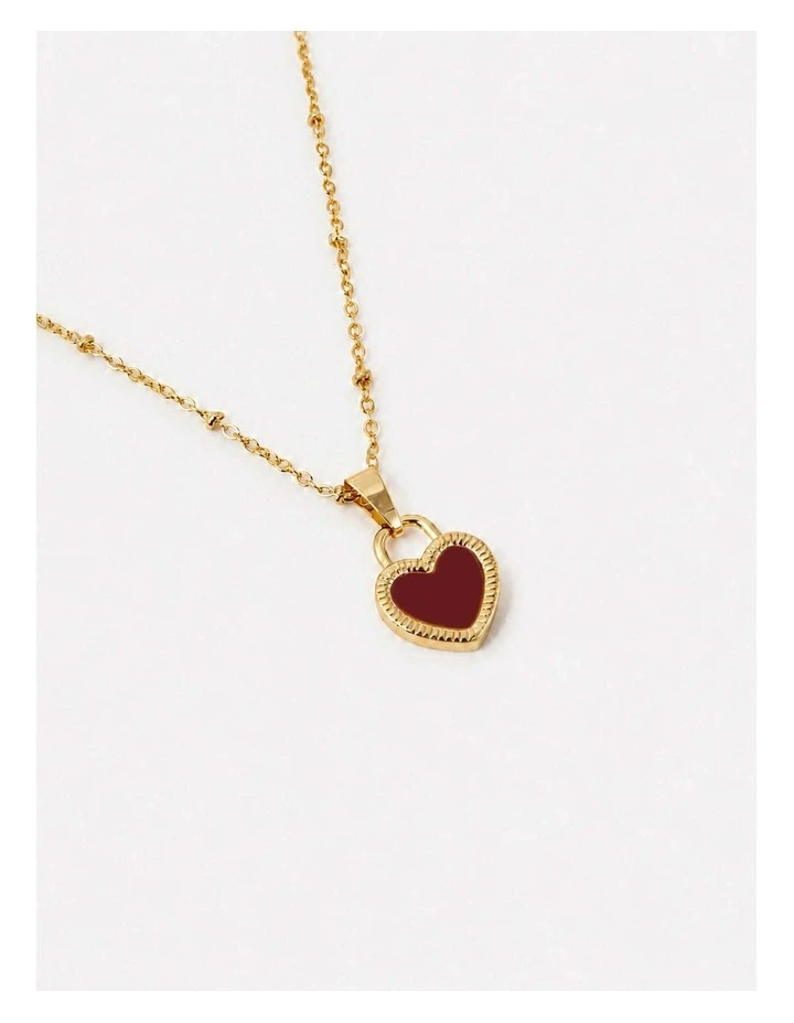 Valentina Reversible Heart Necklace - Red image 1