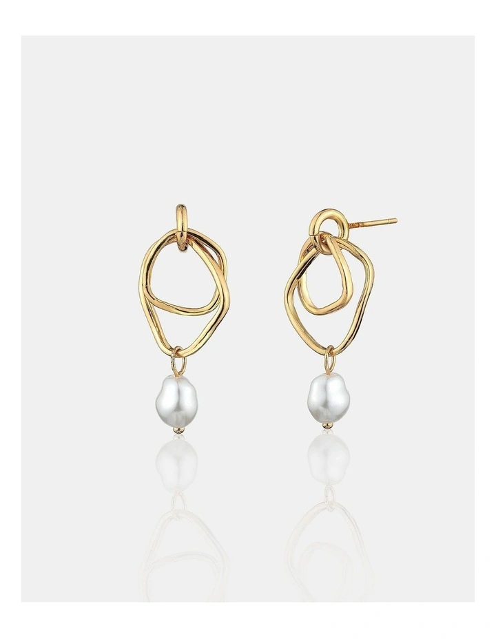 Dionne 18K Gold Plated Pearl Earrings image 1