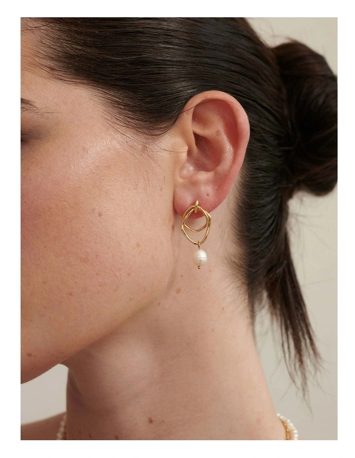 Dionne 18K Gold Plated Pearl Earrings image 2