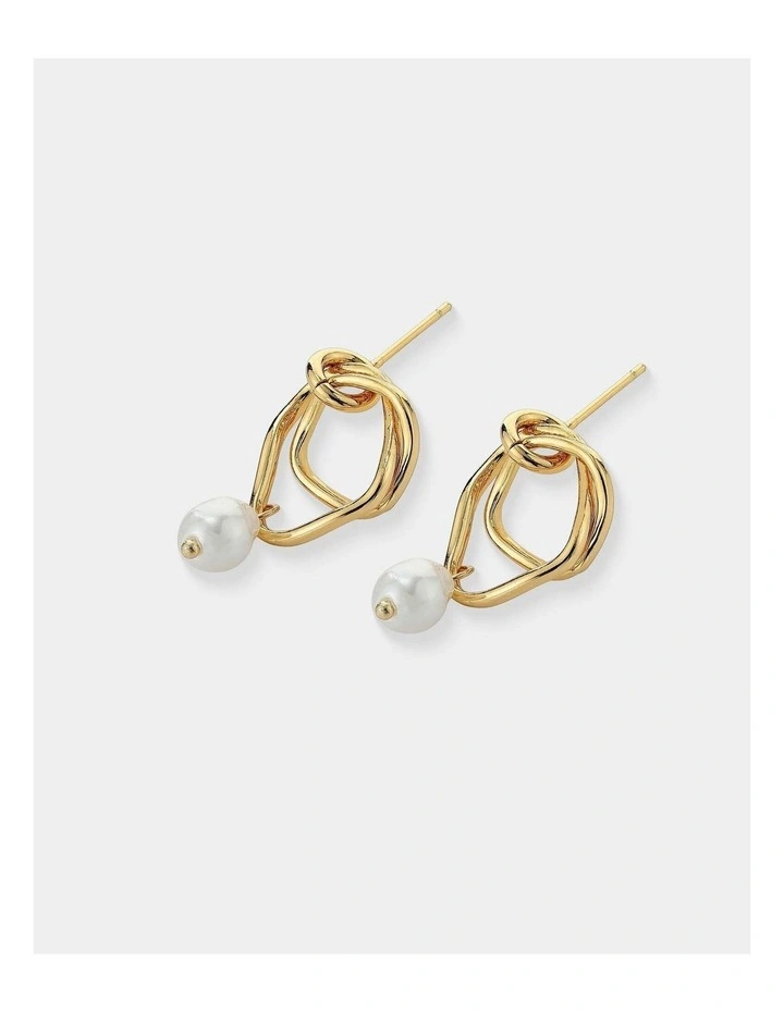 Dionne 18K Gold Plated Pearl Earrings image 3
