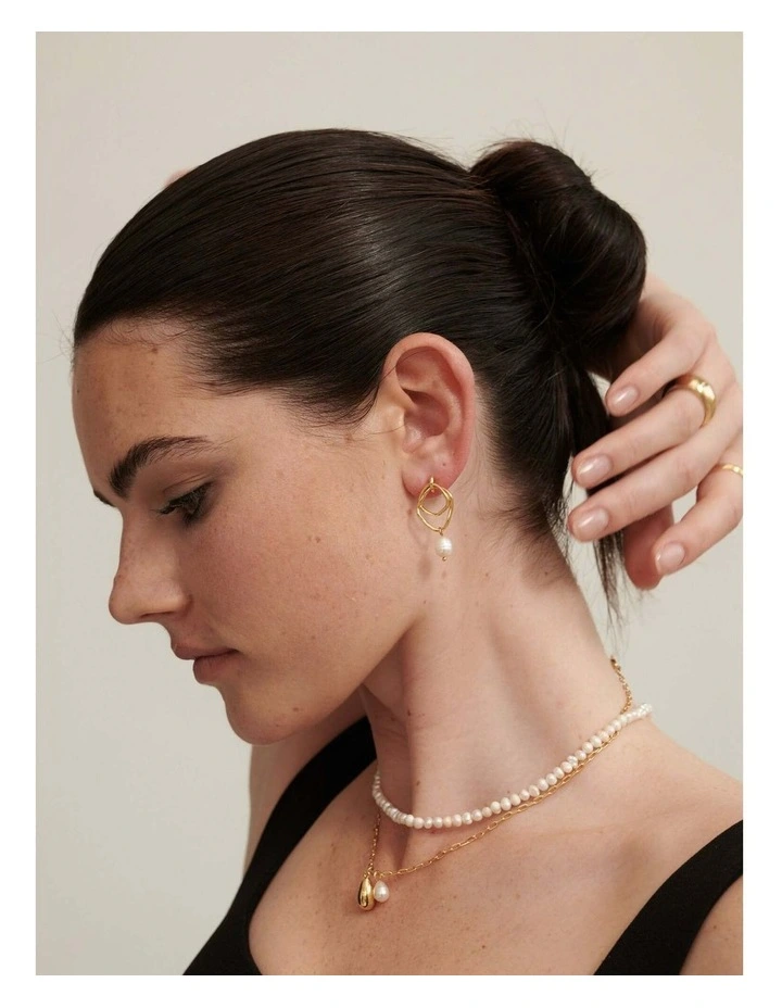 Dionne 18K Gold Plated Pearl Earrings image 4