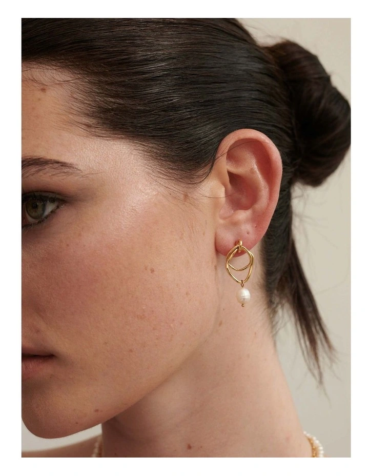Dionne 18K Gold Plated Pearl Earrings image 5
