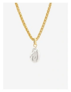 Organic Pearl Pendant Necklace - Gold