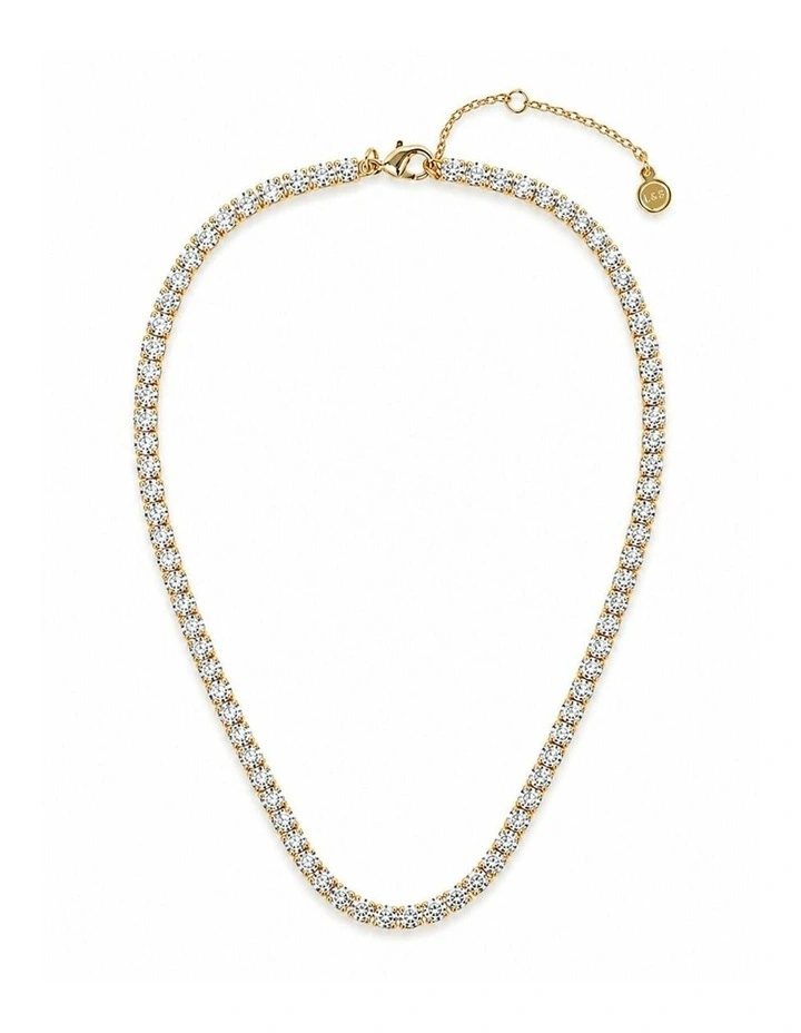 Tennis Diamante Necklace - 18K Gold Plated image 1