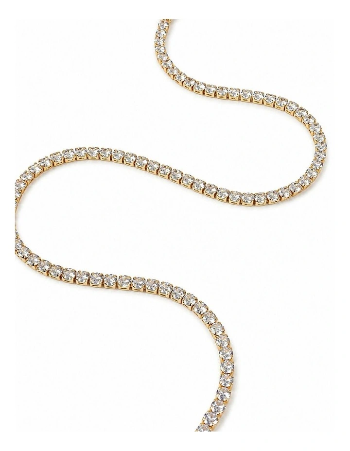 Tennis Diamante Necklace - 18K Gold Plated image 4