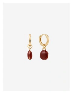 Marla Enamel Drop Earrings - Red