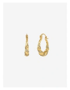 Kya 18K Gold Plated Twist Hoop Earrings
