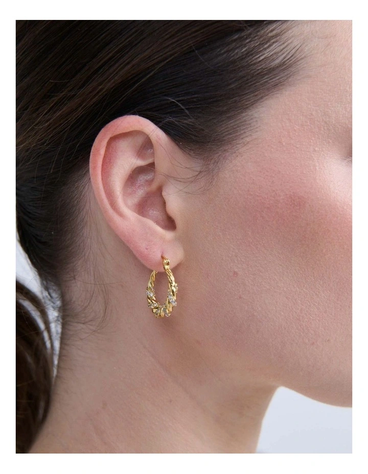 Kya 18K Gold Plated Twist Hoop Earrings image 2