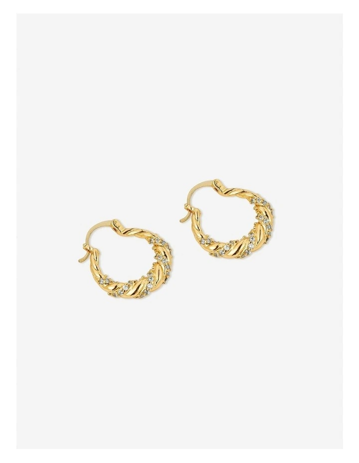 Kya 18K Gold Plated Twist Hoop Earrings image 3