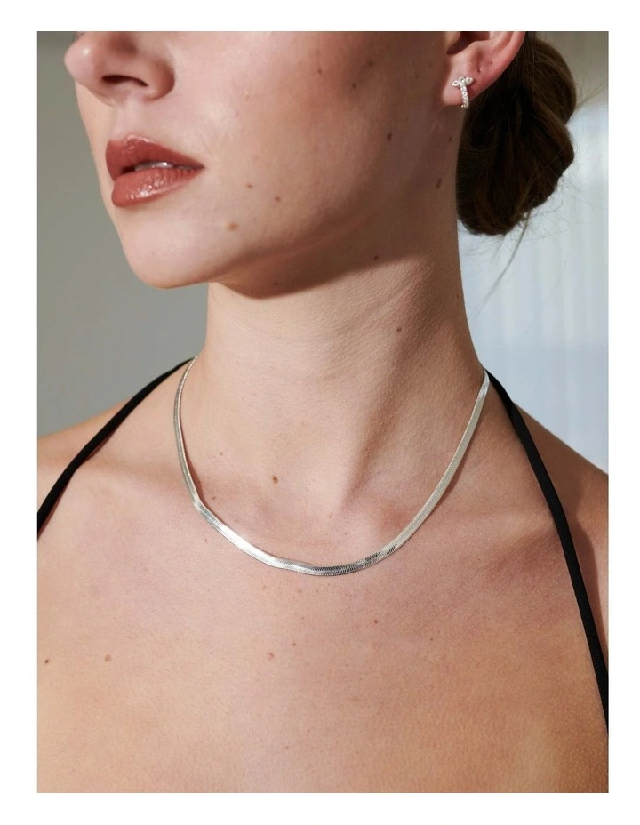 4mm Snake Chain Necklace - Silver Plated image 2