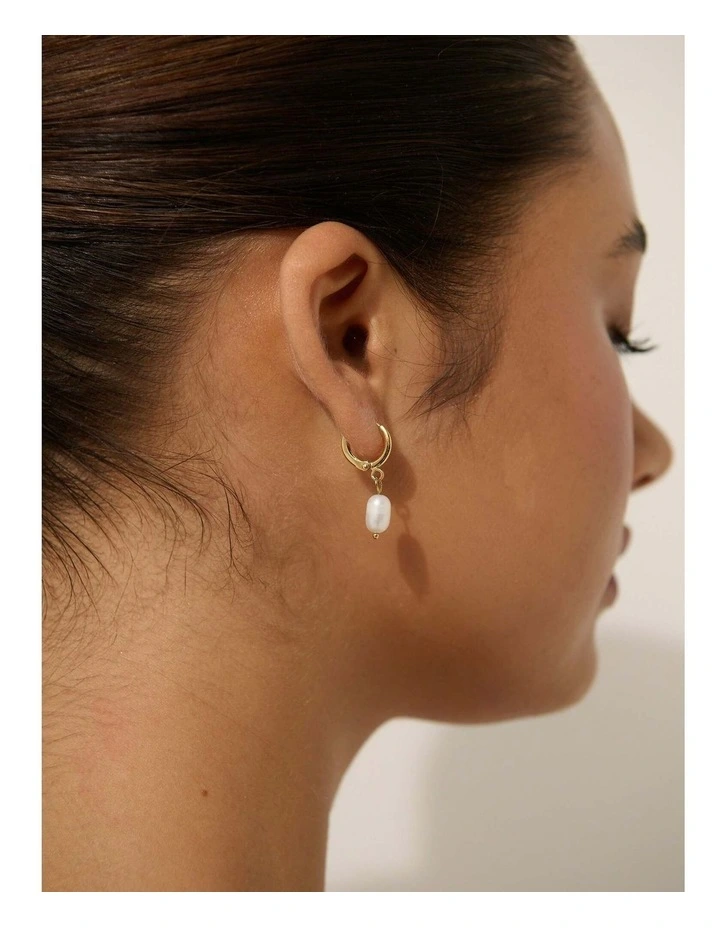 Daphne Pearl Earrings - 18K Gold Plated image 2