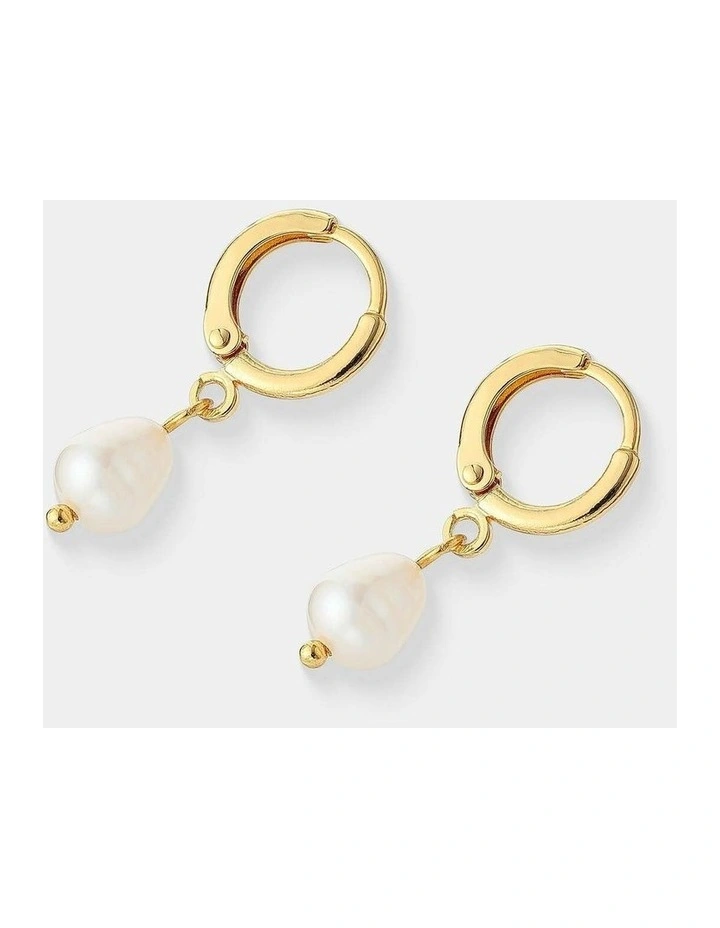 Daphne Pearl Earrings - 18K Gold Plated image 3