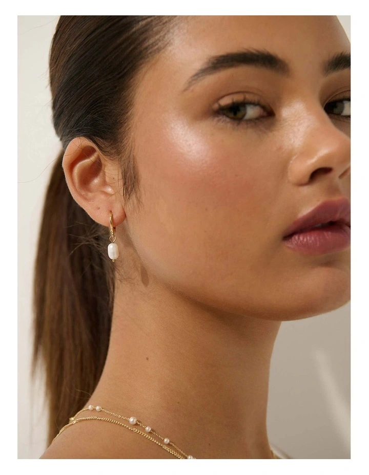 Daphne Pearl Earrings - 18K Gold Plated image 5