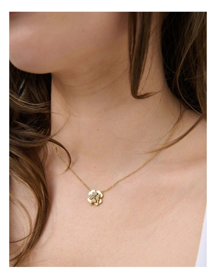 Lucky Clover Pendant Necklace - 18K Gold Plated image 2