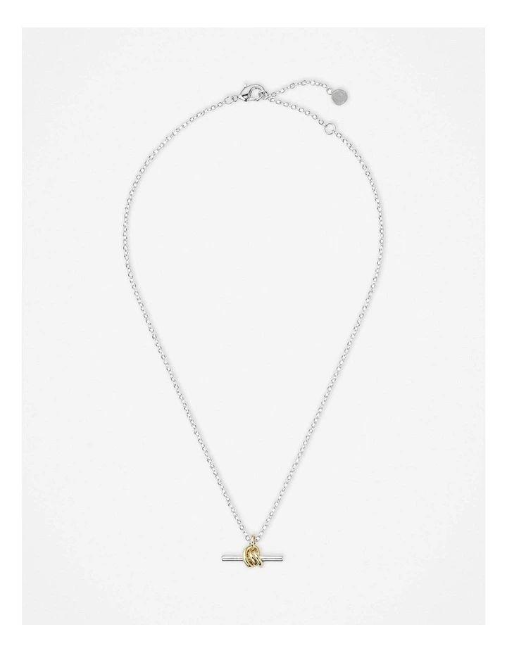 Dual Tone T-Bar Necklace image 1