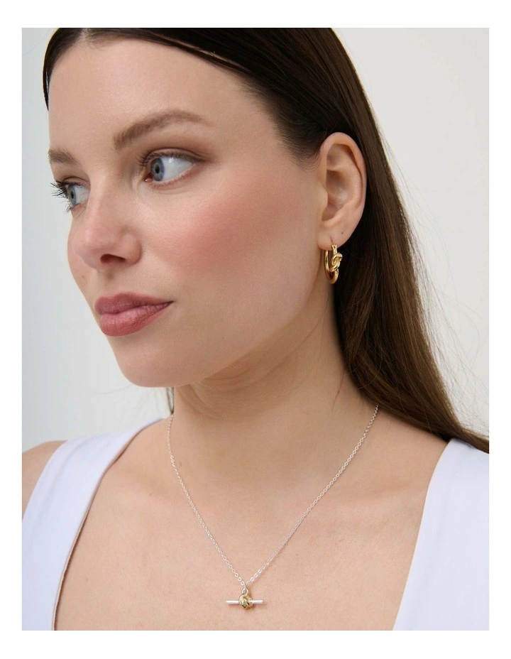 Dual Tone T-Bar Necklace image 2