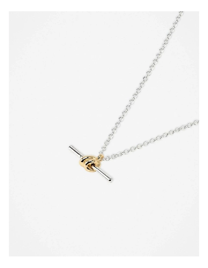 Dual Tone T-Bar Necklace image 3