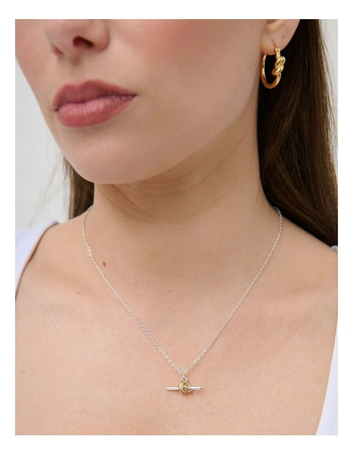 Dual Tone T-Bar Necklace image 4