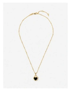 Valentina Reversible Heart Necklace - Black/White