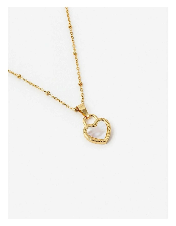 Valentina Reversible Heart Necklace - Black/White image 3