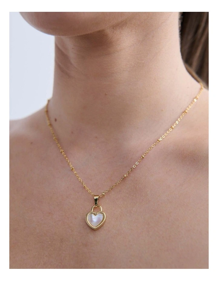 Valentina Reversible Heart Necklace - Black/White image 4