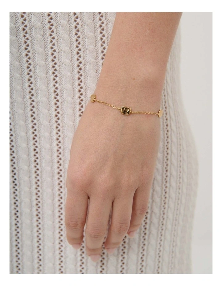 Portia Medallion Link Bracelet - Gold image 2