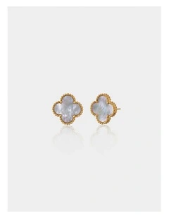 Charlotte Gold Clover Earrings - Ash