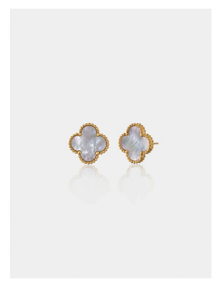 Charlotte Gold Clover Earrings - Ash image 1