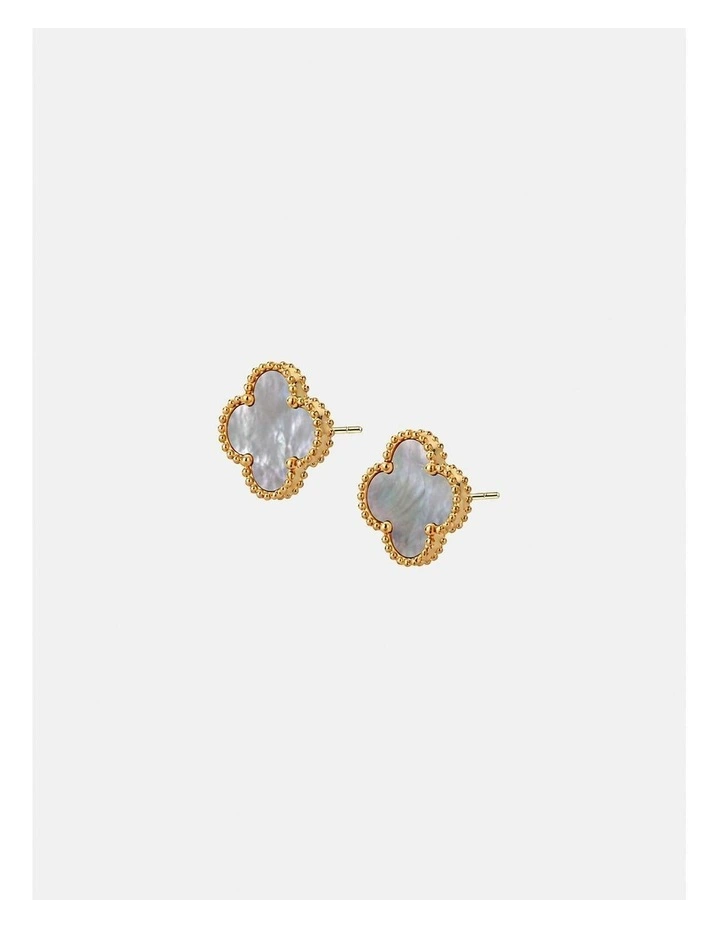 Charlotte Gold Clover Earrings - Ash image 4