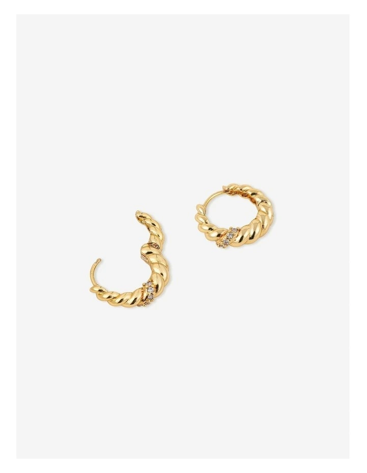 Lulu 18K Gold Plated Twist Hoop Earrings image 3