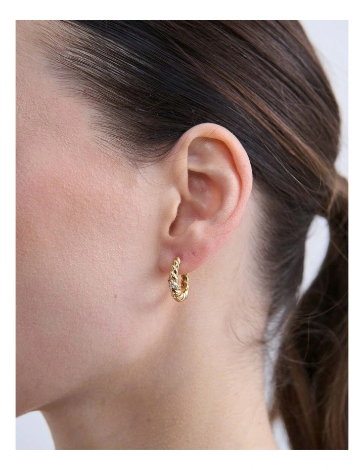 Lulu 18K Gold Plated Twist Hoop Earrings image 4