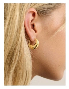 Porte Crescent Hoop Earrings - 18k Gold Plated