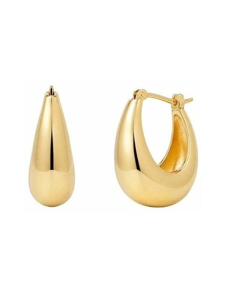 Porte Crescent Hoop Earrings - 18k Gold Plated image 2