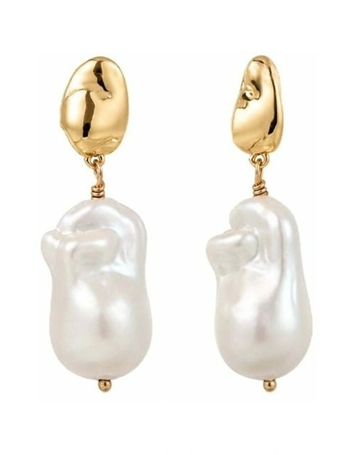 Natural Organic Pearl Drop Earrings image 1