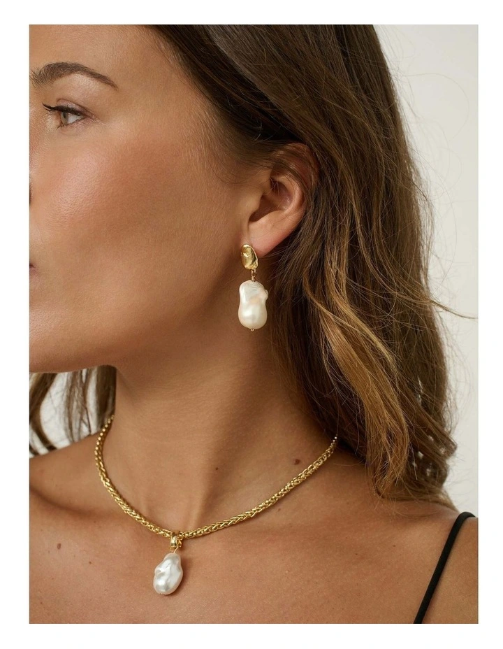 Natural Organic Pearl Drop Earrings image 2