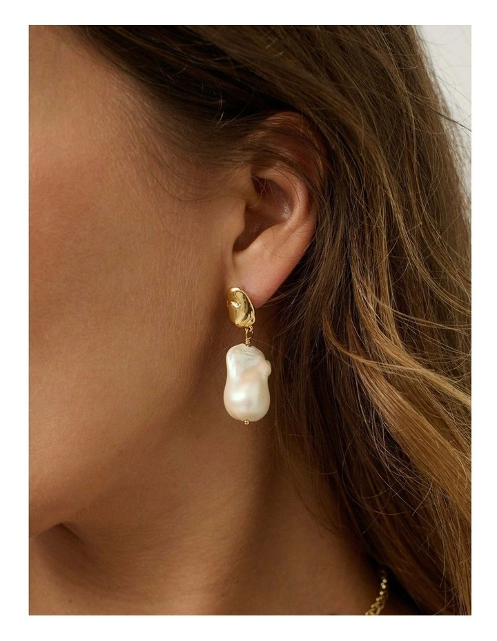 Natural Organic Pearl Drop Earrings image 3