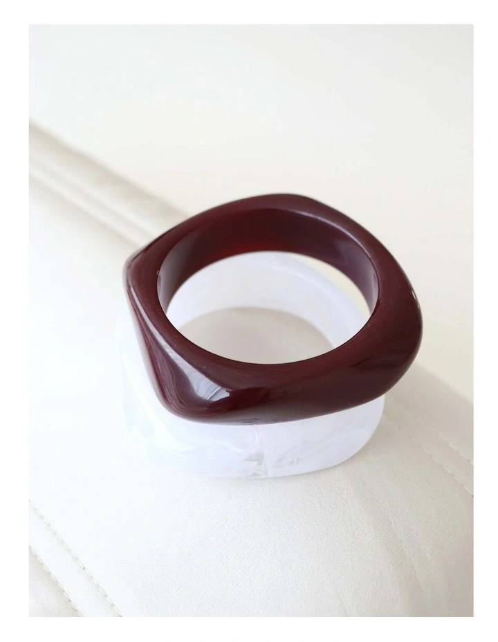 Lara Angular Bangle - Wine image 3