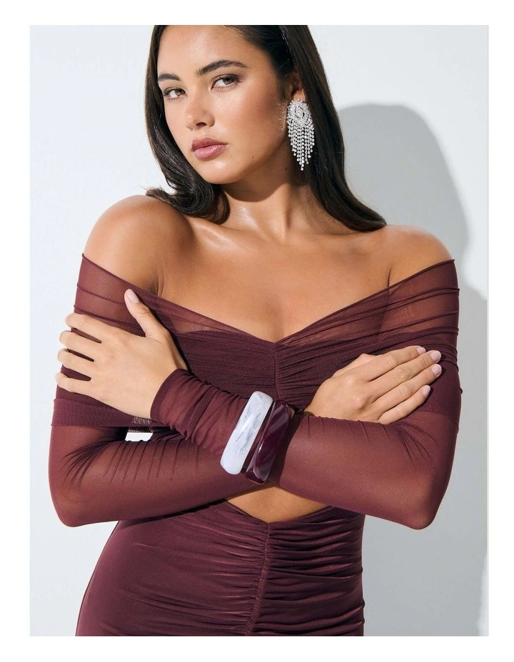 Lara Angular Bangle - Wine image 4