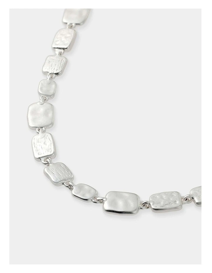Hammered Plate Necklace - Sterling Silver Plated image 3