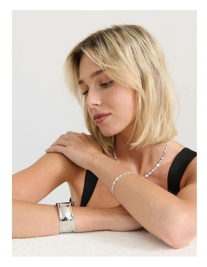 Hammered Plate Necklace - Sterling Silver Plated image 5