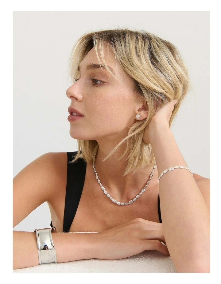 Hammered Plate Necklace - Sterling Silver Plated image 6